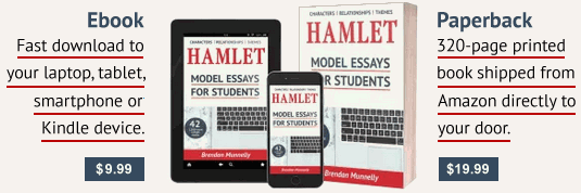 Write your best Hamlet essay with these 42 model essays. Ebook ($9.99) and Paperback ($19.99) on Amazon. Author: Brendan Munnelly. ISBN: 1980540519.